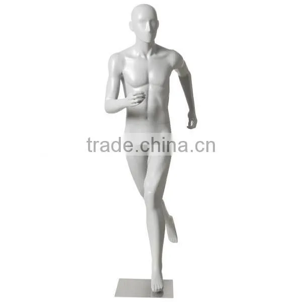 Matt white running sport male mannequin for sale