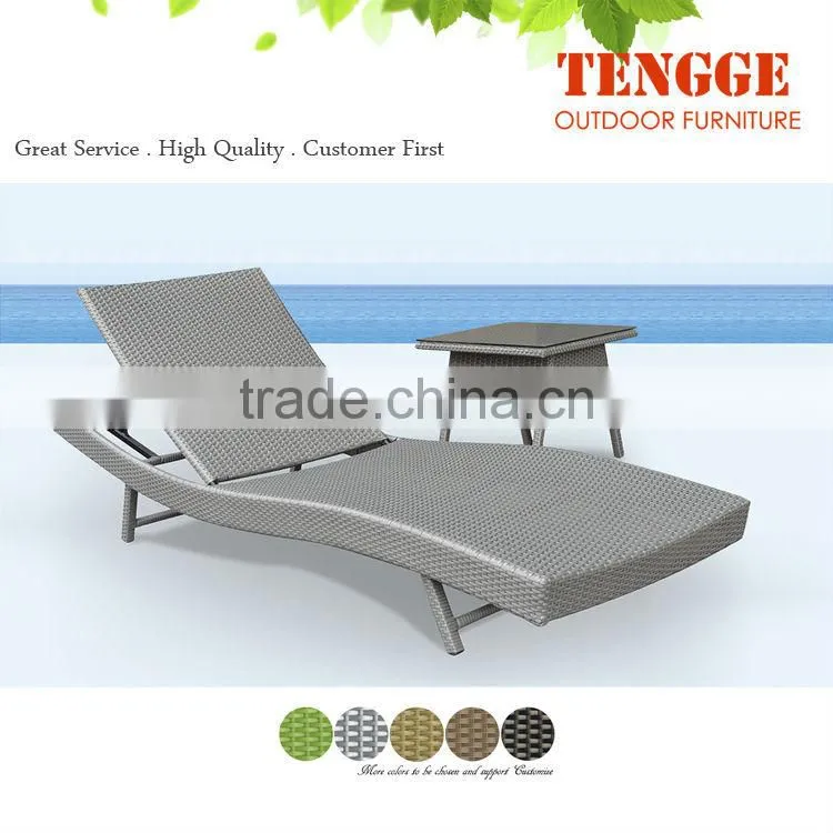 Poly wicker garden furniture outdoor daybed roun sunbed