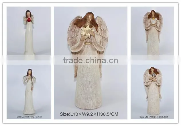 Resin winged guardian angel statue