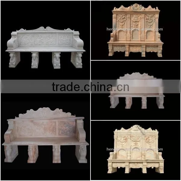 Natural Stone Benches With Big Backrest