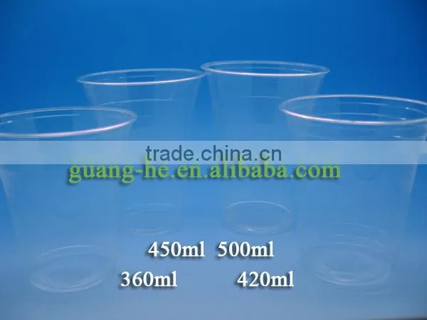 Transparent disposable biodegradable bulk plastic pla cups for cold drinking/ice cream and water