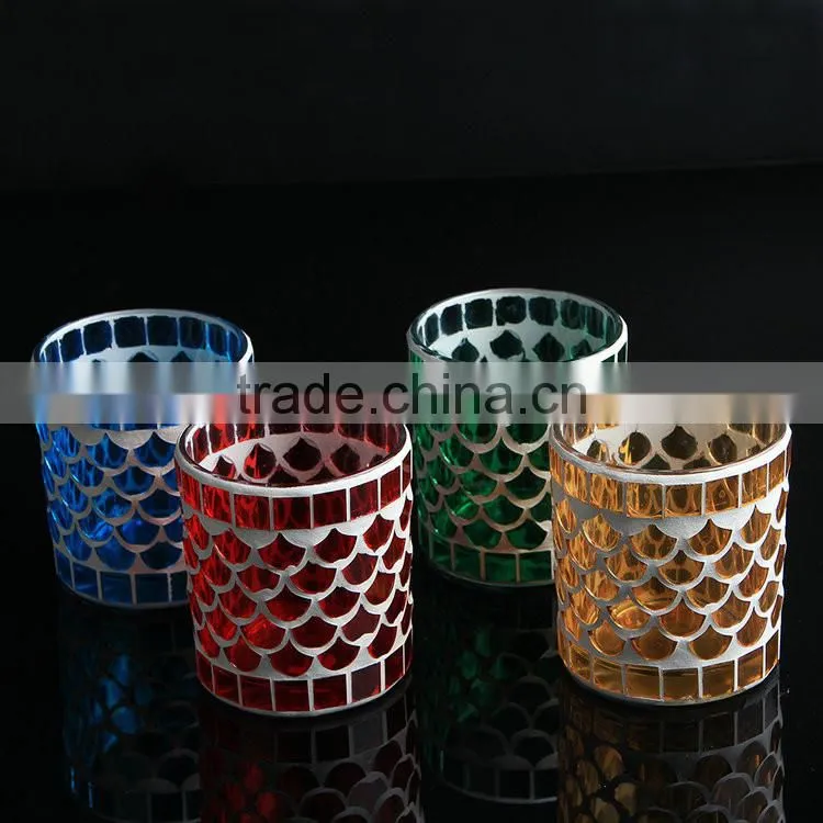 Factory directly provide Orange Red Green The Newly decorative candle jars