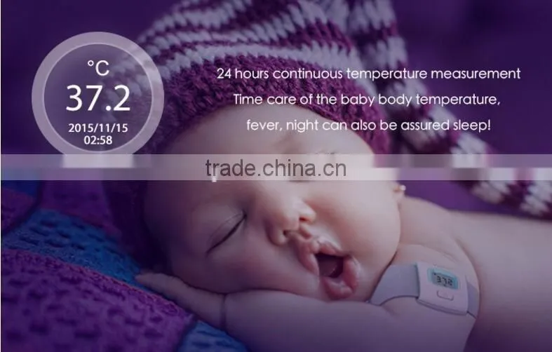 New Bluetooth smart thermometer with high temporature alarm, wearable electric thermometer for baby