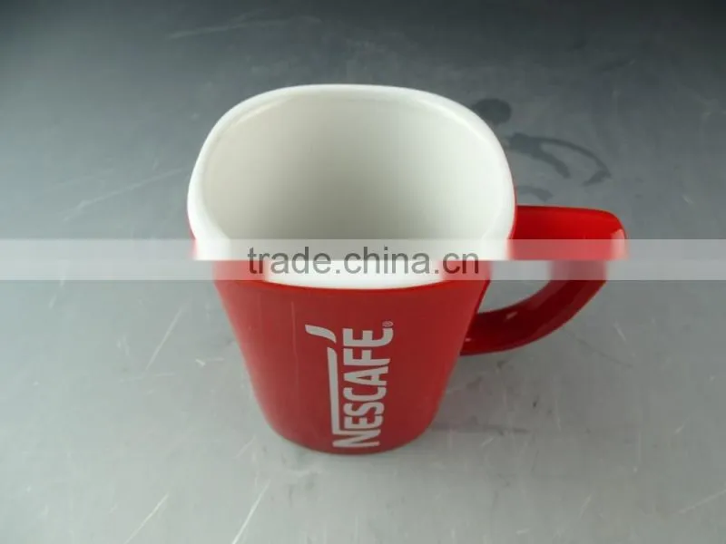 Wholesale porcelain Red mug nescafe,cheap nescafe coffee mug, nescafe cups