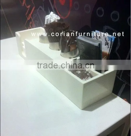 Lighted stylish design solid surface made bar countercoffee kiosk