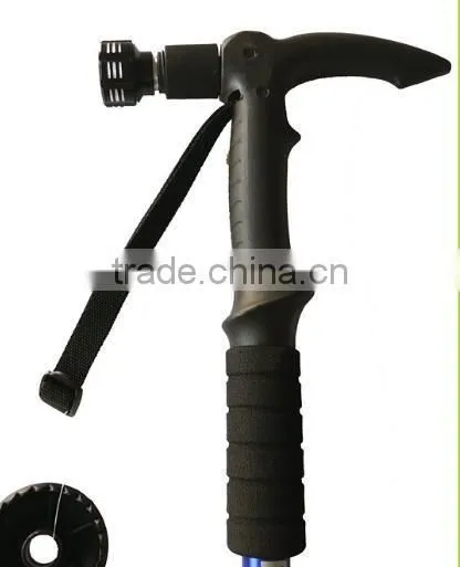 Telescopic walking sticks with flashlight 9 LED, Aluminum 6061, 4 sections, SZ19002