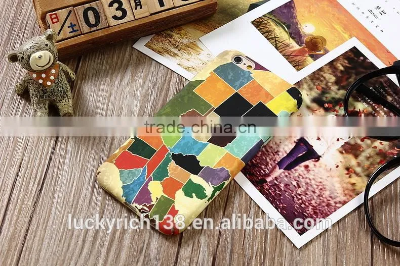 colorful country maps polish luminous PC phone case for iPhone 6/7