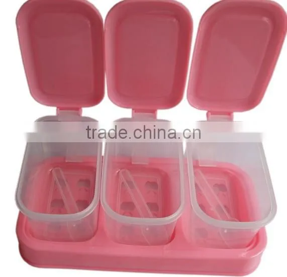 2Layer of Plastic Condiment Dispenser Set Seasoning Bottle