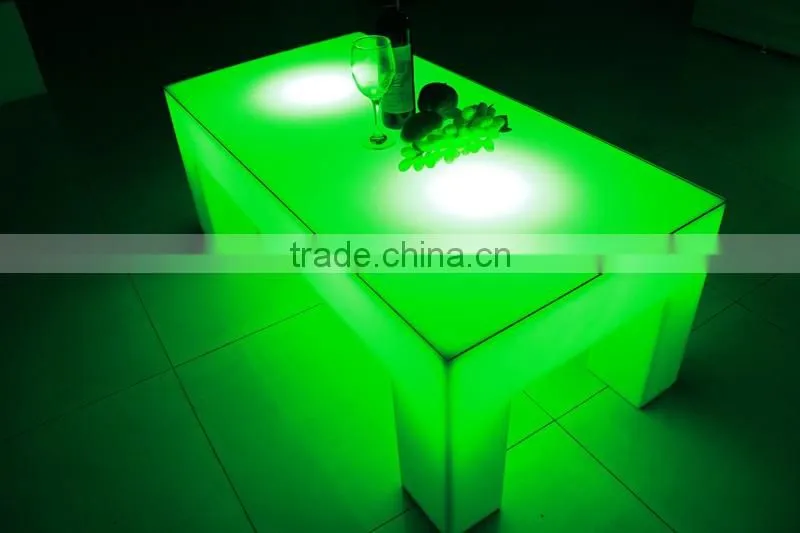 Led illuminated plastic cube bar table funiture