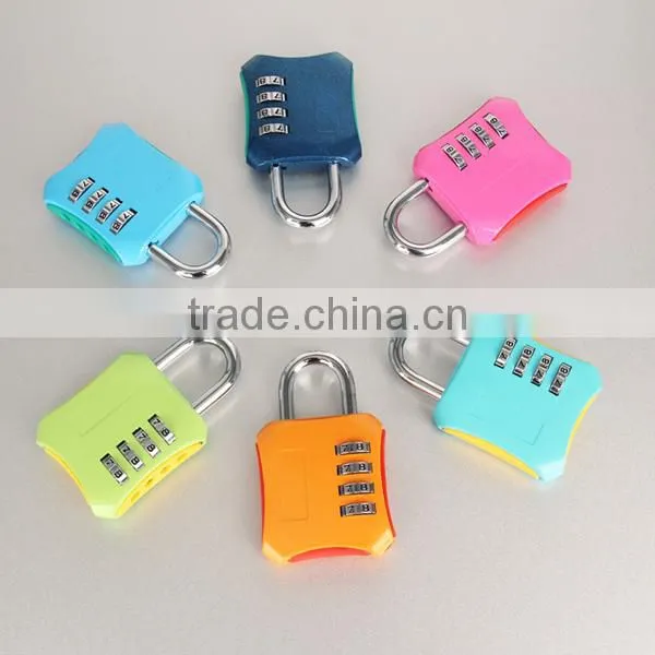 Colored 4 digit zinc alloy travel decoration password padlock