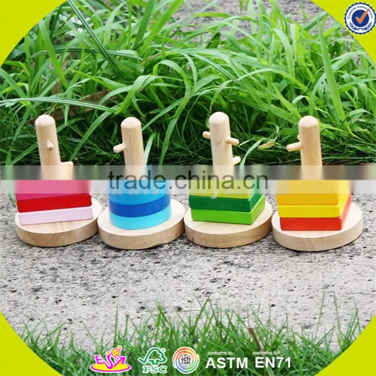 wholesale colorful wooden sort and stack toy intelligence wooden sort and stack toy W11C001
