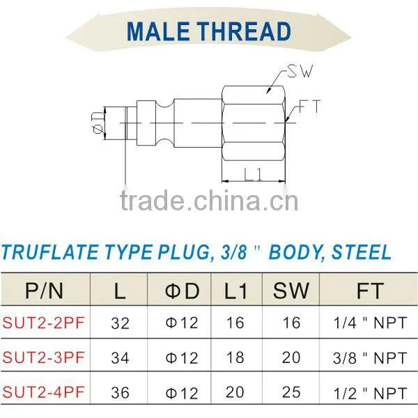 High Quality Wholesale Quick Release Air Couplings SUT2-2PF