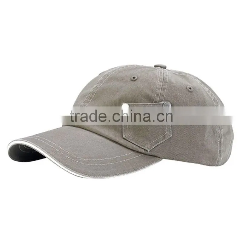Blank Washed Denim Dad Cap And Lighter Pouch On The Side