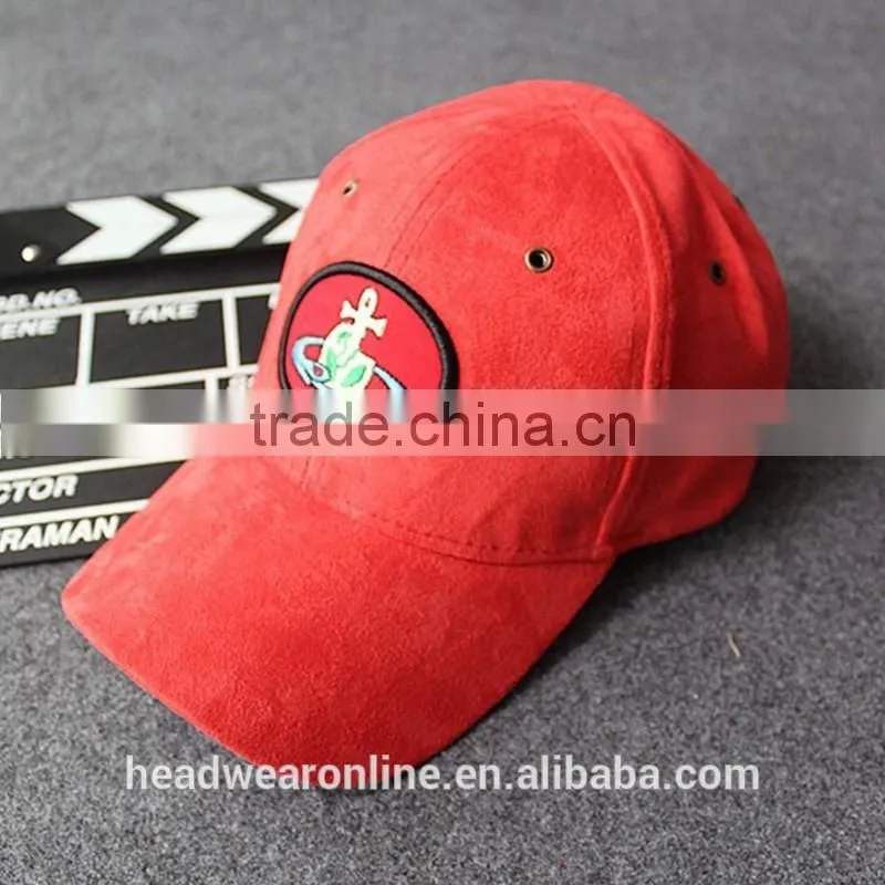 Custom Suede Fabric Embroidery Patch Baseball Cap Without Button