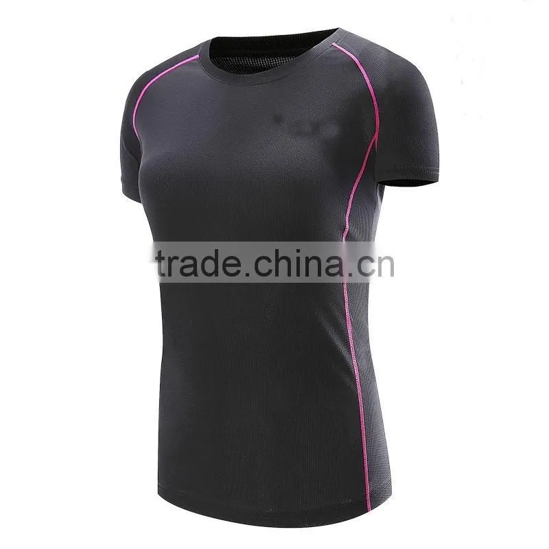 100% polyester Men fake V-neck cycling gym t-shirt custom dry fit t-shirt