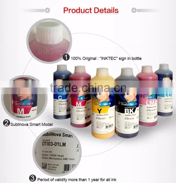 Korea sublinova inktec sublimation ink for sportswear, towel