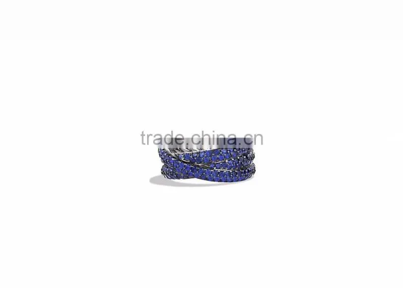 Designer CZ Studded Rhodium Plated Ring