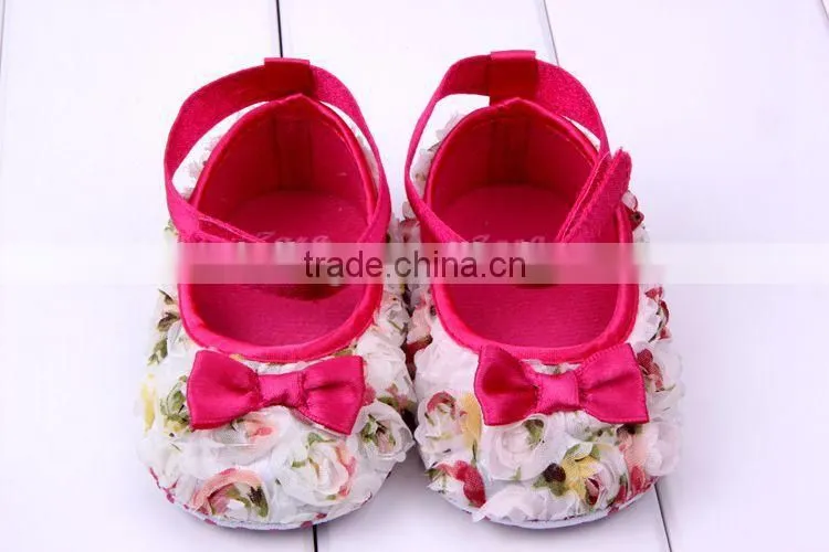2014 new baby product girls lace flower cotton infant baby shoe newborn lace baby shoes for girls