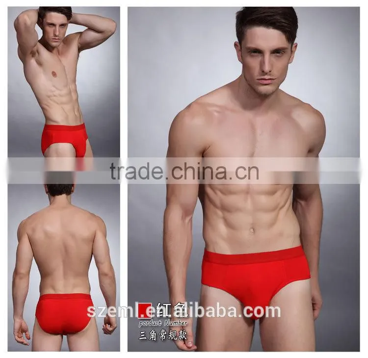 Wholesale custom men's pure color sexy U convex pouch bamboo fiber seamless boxer brief