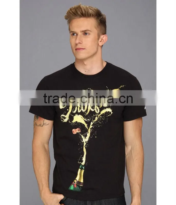 2015 latest model t shirt printed beer splatter graphic