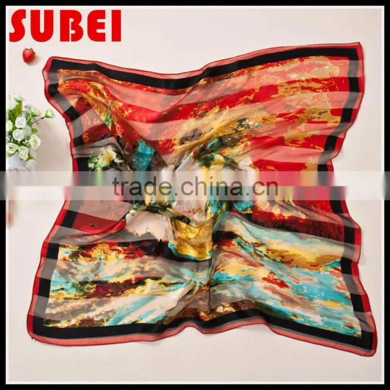 2015 classic female pure color absorb sweat, antibacterial silk scarves