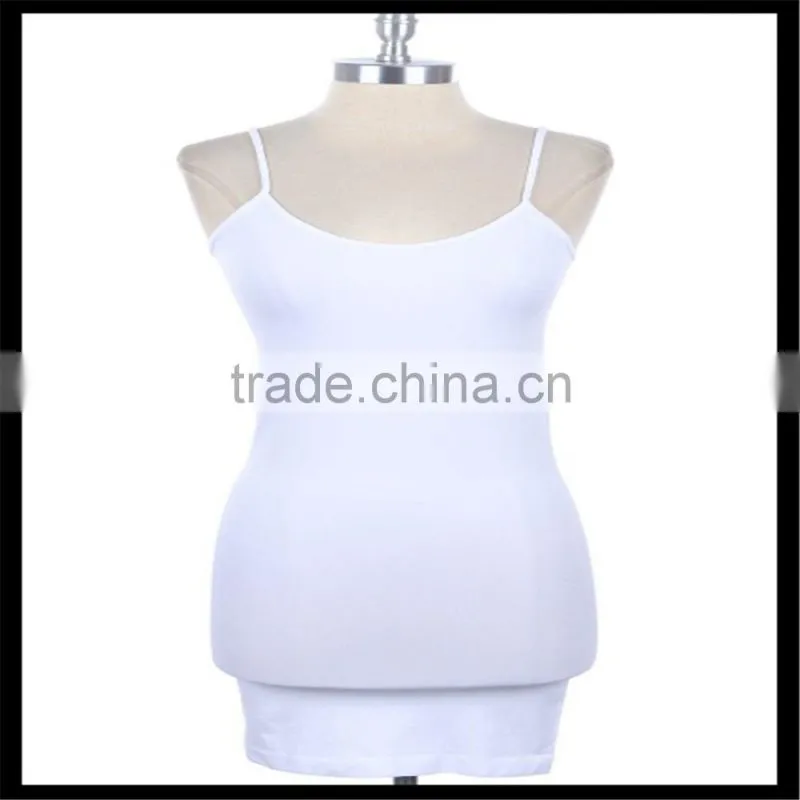 Extra Long Seamless Tunic Dress Slip Camisole Layering Tank Top pink color