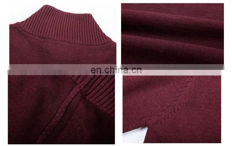 Mens polo neck shirt zipper sweater