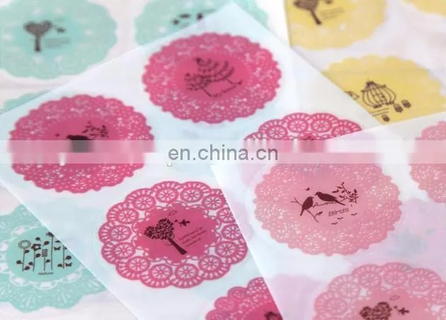 5Color Available Round Lace Gift Box/Bag Label Baking Bag Sealing Sticker Baby Shower Gift Decoration Craft Packing DIY Material