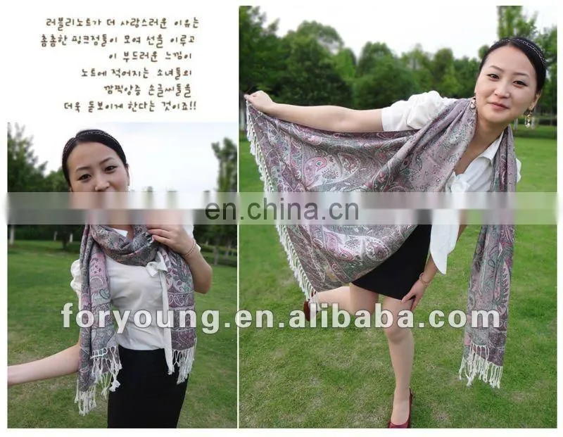 fashion antique paisley jacquard scarf