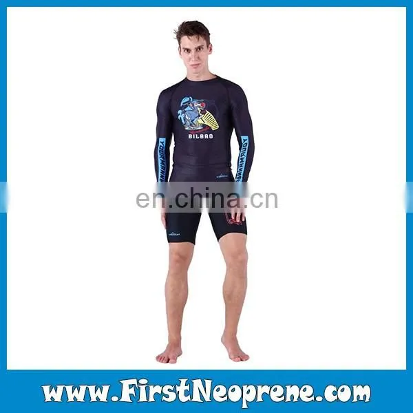 Black Carton Printing Men Style Long Sleeve Rashguards