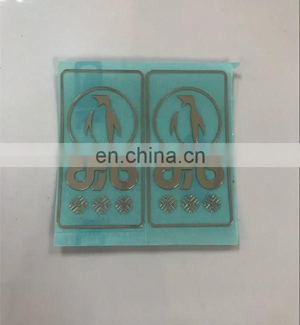 customized glossy silver thick PET adhesive sticker
