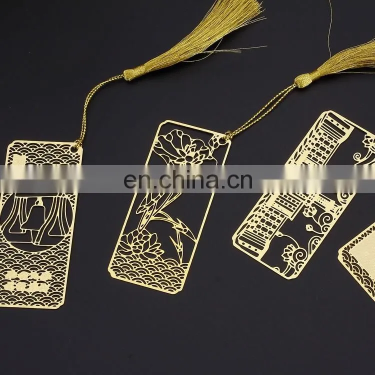 factory direct sale promotional gifts gift set metal hollow out bookmark suit wholesale