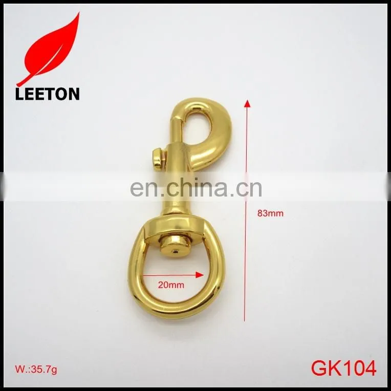 Factory supply 20mm gold dog leash snap hook