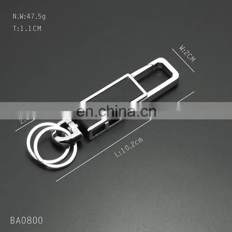 Custom embossed car logo leather key holder metal laser engraving keychain