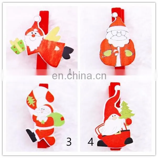 Card Photo Chrismas Clothespin Pegs Mini Wooden Clip