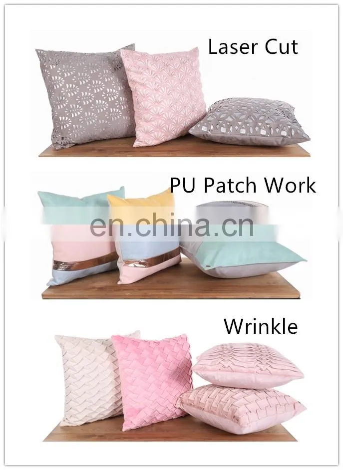 Wholesale Amazon Hot Sale Plush Fabric Crushed Velvet Pink Pillows For Home Decoration