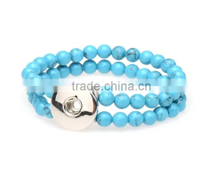 new design fashion stainless steel bangle snap button charm bracelet from china