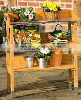 Outdoor Wooden Garden Potting Bench Nature color