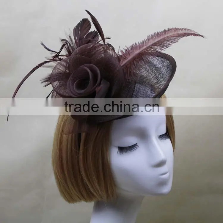 New Coming Sinamay Base Hairband Fascinator Hat For Wedding
