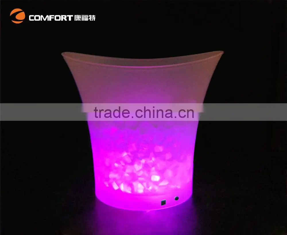 Plastic Material waterproof color changing LED party bar ice bucket