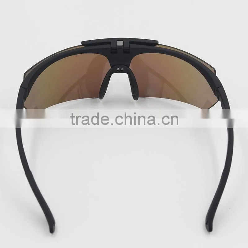 Matt black replaceable flip up polycarbonate frame uv protective eye gafas