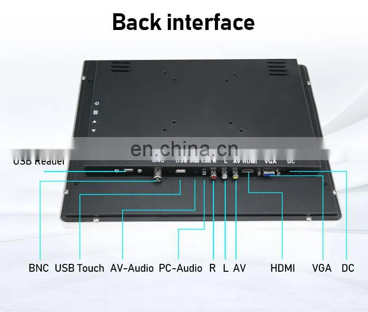 15inch True Flat Capacitive Touch Screen Monitor industrial Grade Metal Case Computer POS Display 1024x768