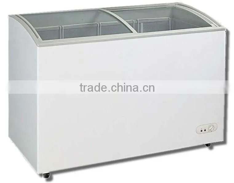 ETL certified 200L commercial sliding door deep freezer with lock
