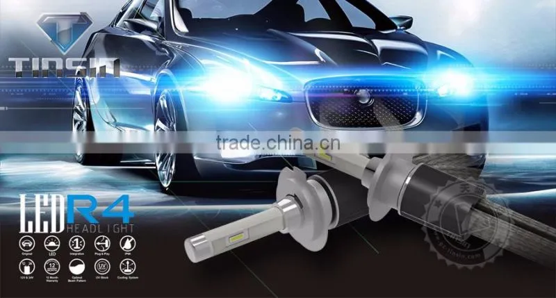 Tinsin China supplier factory price r4 4800lm h7 led headlight,led motorcycle headlight,led headlight bulb h7