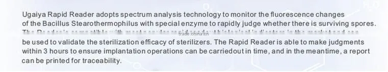 3hr rapid reader biological indicator for steam sterilization