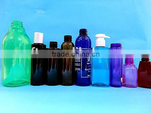 Hot! Long thin plastic PET bottle with aluminum cap for beverage/drink, clear PET juice bottle