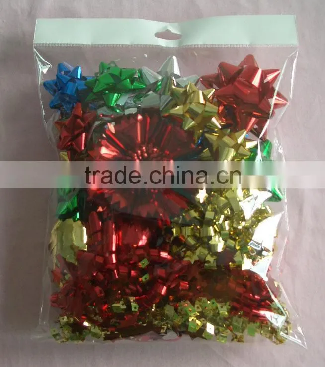 2015 Wholesale Christmas Decoration Star Bows with one pcs on paper card