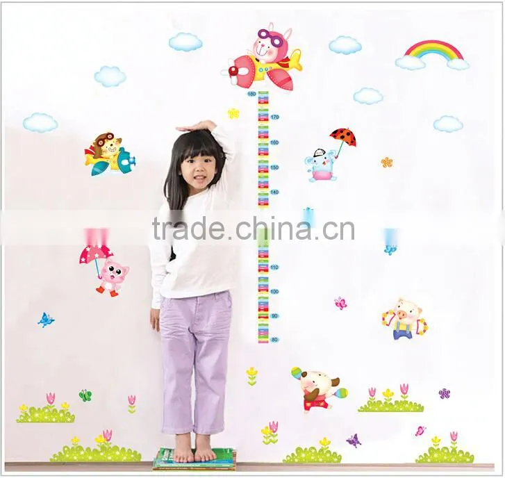 removable Children height measurement wall stickers