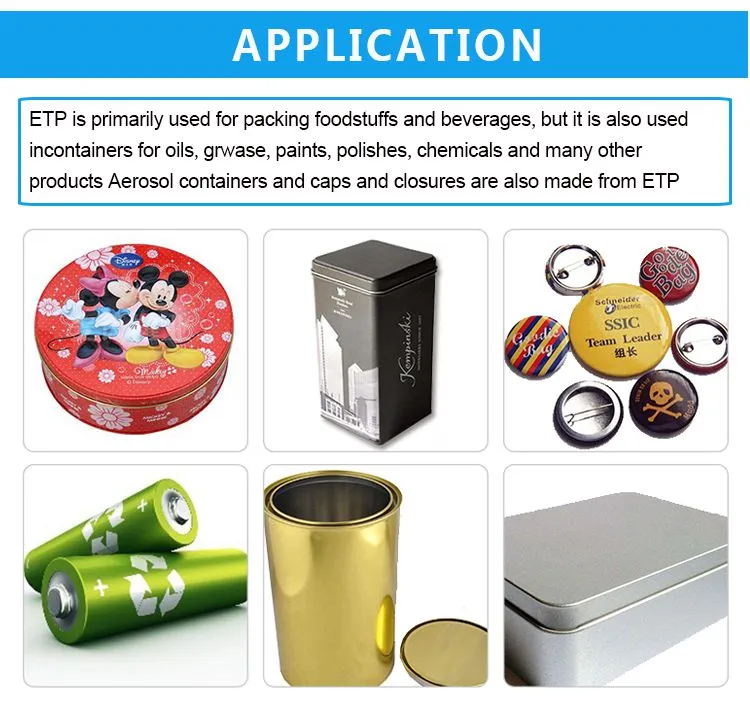 SPTE Tinplate Food Grade Lacquer T3 Tin Free Steel Electrolytic Tinplate Sheet