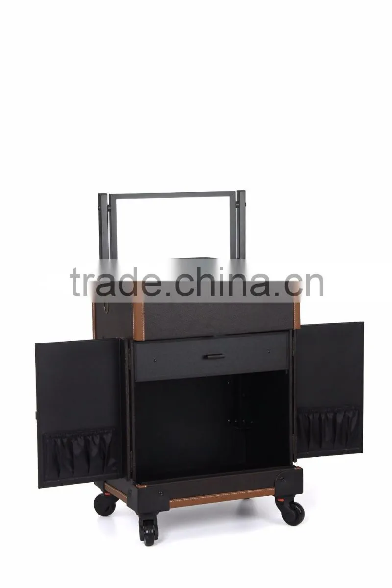PVC professional beauty case cosmetic case with mirror